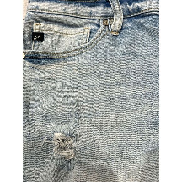 Kancan Womens Denim Pants Distressed Folded Hem Light Blue Wash Size 9/28 - Picture 8 of 8
